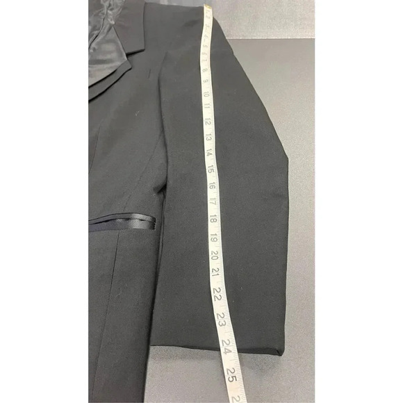 Vintage Oscar De La Renta Steve Petix Men’s Medium Black Suit Jacket Coat - Picture 9 of 11